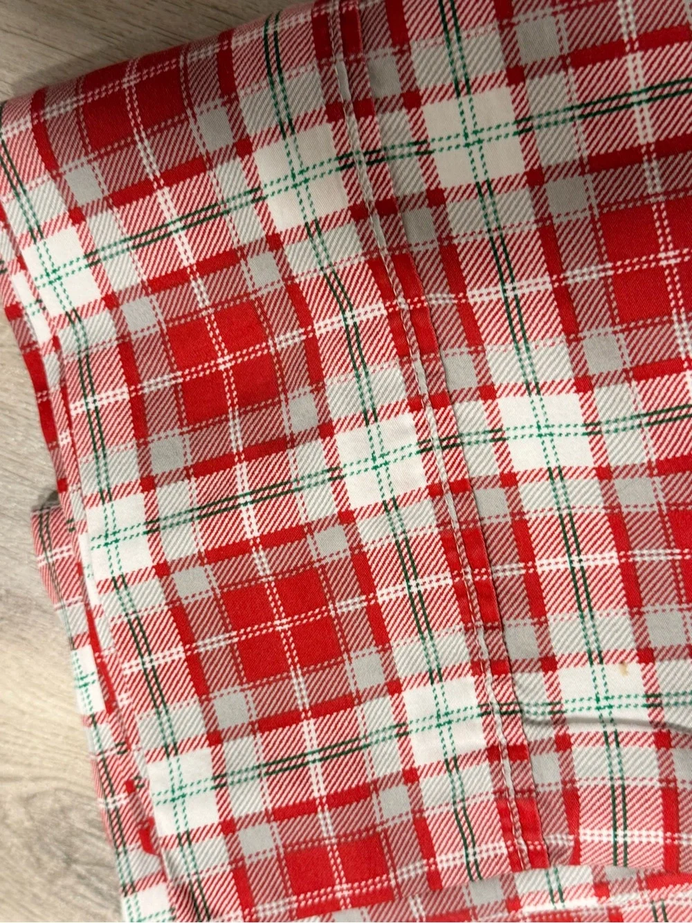 Charter Club Red/White/Green Plaid Holiday 100% Cotton Queen Sheet Set